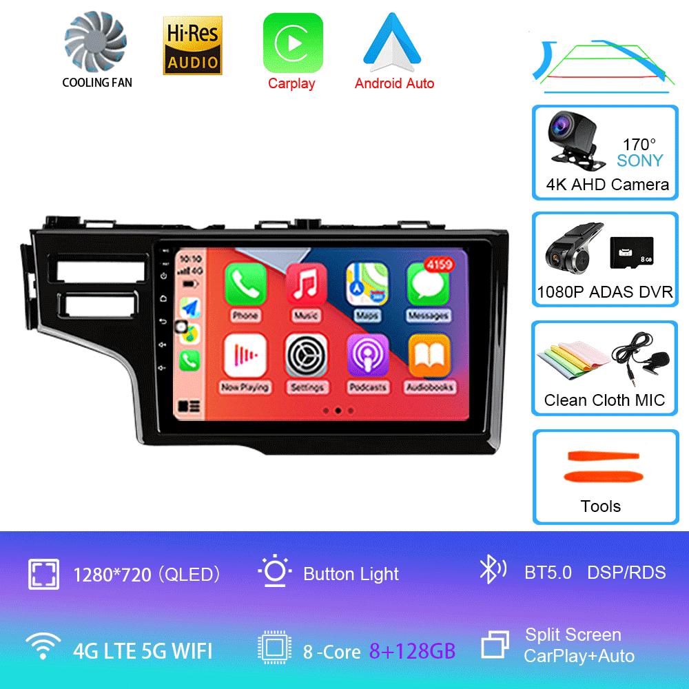 Для Honda Fit Jazz 2014 2015 2016 2017 Автомобильный радиоприемник Android 14 Carplay Автомультимедийный проигрыватель Авторадио GPS Стерео 2din Головное устройство