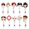 Cartoon Nurse Doctor Retractable Reel ID Badge Label Name Card Tag Clip