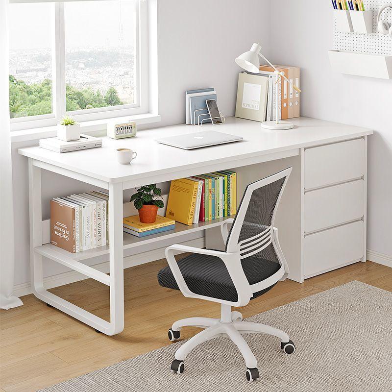 Simple Integrated Computer Desk with Cabinet for Bedroom or Apartment