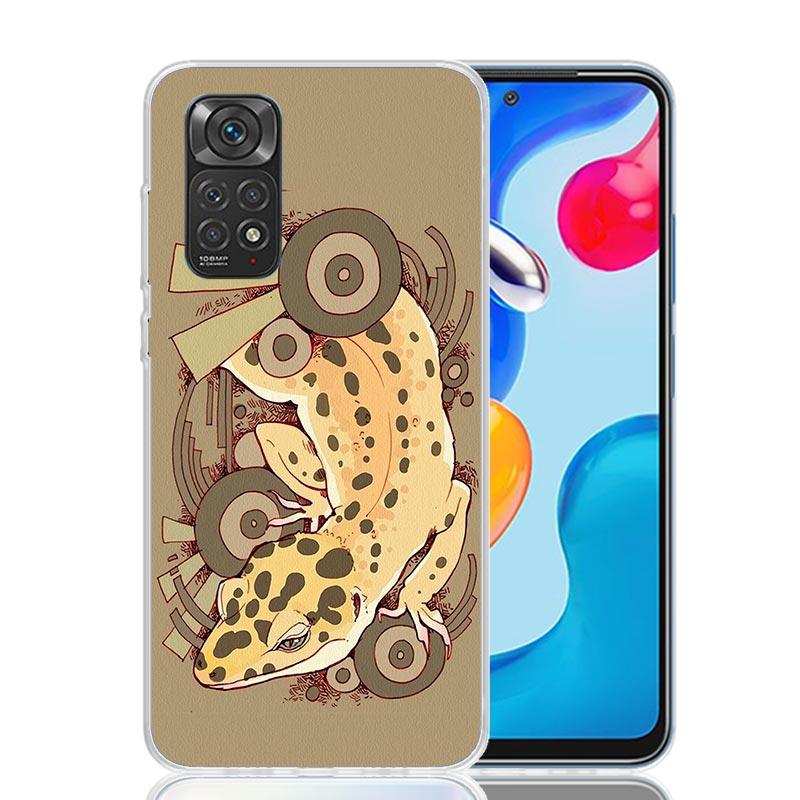Lizards Geckos Phone Case For Xiaomi Redmi Note 15 14 13 12S 12 Pro Plus 11S 11E 11 11T 10S 10 Art Soft Pattern Cover Redmi Note