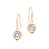 Naniwaai Earrings for High Quality Dangling Flower Pink Gold For Pink Gold Women, Popular, Zirconia, Hook, Earrings, Rose, Silver, Hypoallergenic,