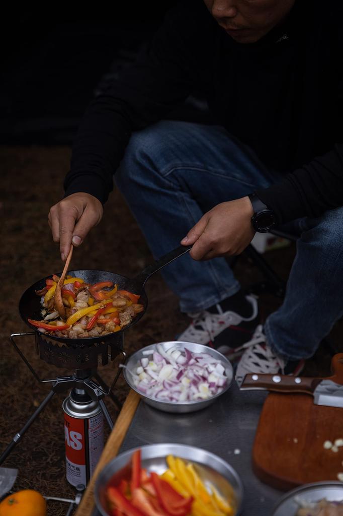 Посуда для кемпинга MOON, набор столовых приборов из нержавеющей стали, 4 предмета, в комплекте с холщовым чехлом S395-1S