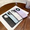 Подходит для Huawei Mate60Pro + чехол для мобильного телефона из гладкой кожи с гальваническим покрытием контрастного цвета, защитный чехол для объектива из металла Mate60