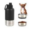 32oz 3-in-1 Portable Dog Water Bottle With 2 Bowls, Leak-proof Travel Water Dispenser For Walking And Hiking