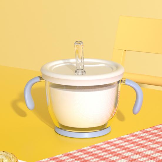 150ml Drinking Cup with Handles Baby And Toddler Sippy Cup Capacity Silicone Straw Easy-to-Grip Handle Mini Cup Reusable Children Tumbler