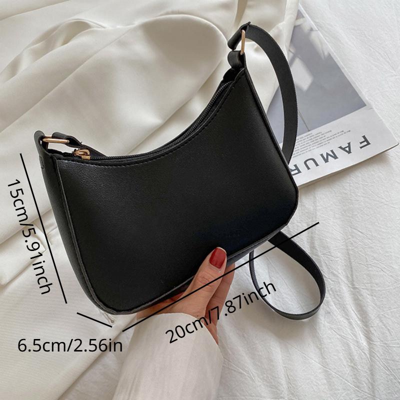 Womens Fashion Solid Color Portable Single Shoulder Underarm Bag Crossbody Bag High-end Daily Casual Fashionable Handbag