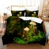 Magic Colorful Mushroom Bedding Set 3D Cartoon Mushroom Bed Linen Single Queen King Full Size Kids Girls Duvet Cover Room Decor