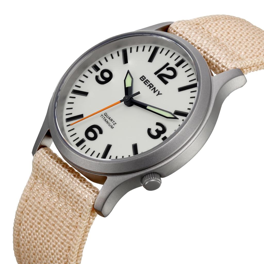 BERNY титановые часы мужские часы часы японский кварцевый механизм Sweep Seconds VH31 5ATM водонепроницаемые аналоговые кварцевые часы супер светящееся сапфировое стекло мужские
