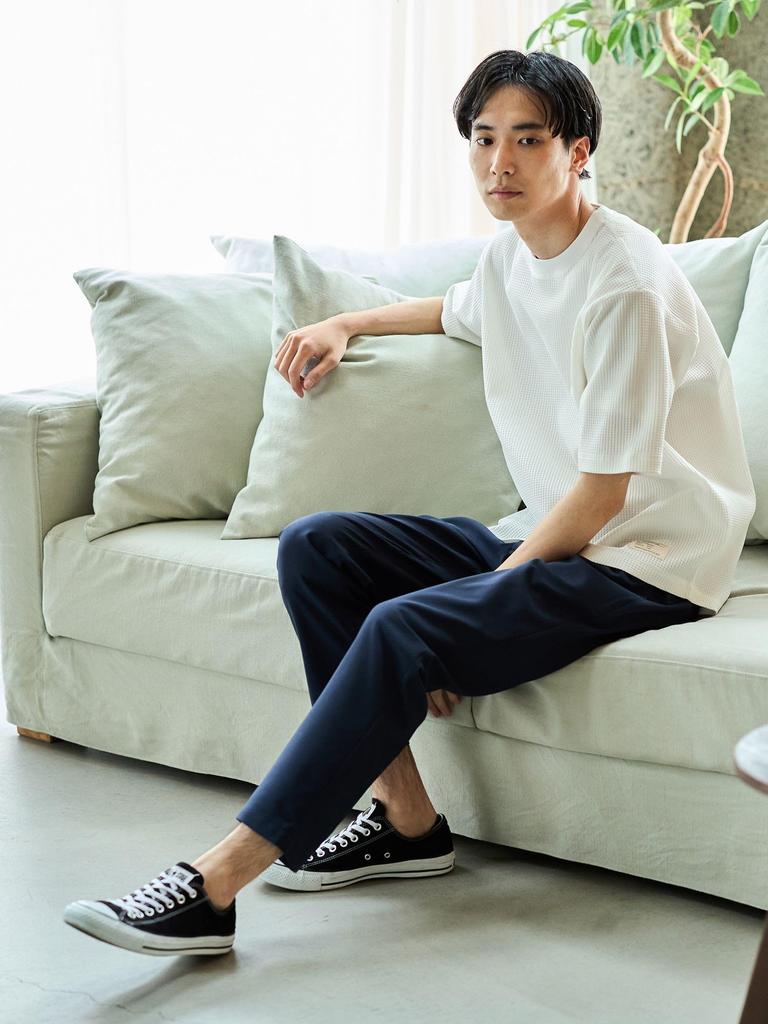 Футболка с коротким рукавом из вафельной ткани быстросохнущая Beams Heart (Влагоотводящий, Быстросохнущий и Не образующий катышков), Мужской, Белый, Размер L, 42040348639