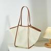 New Women's Bag Simple Contrasting Color Canvas Bag Casual Fashion Handbag Trendy Versatile Shoulder Women's Bag Bag