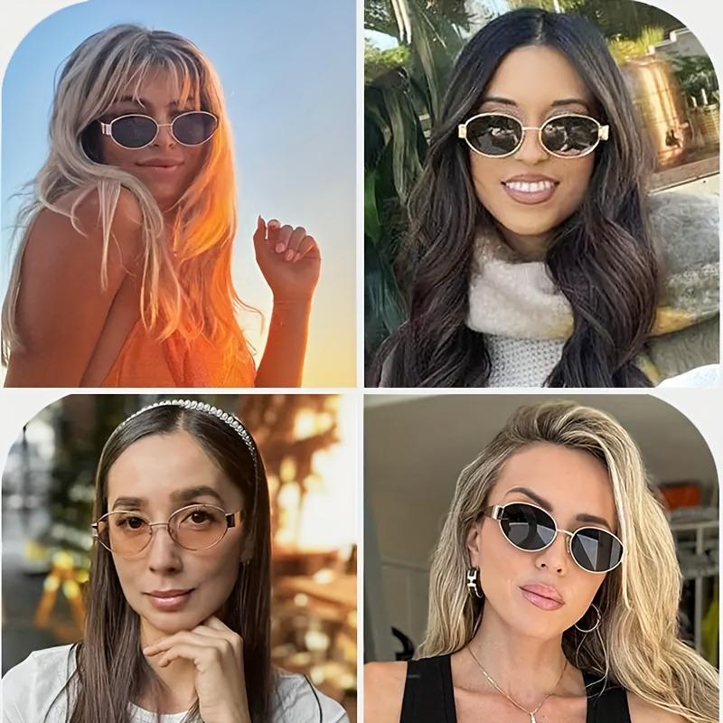4 Pairs of Retro Oval Gold Metal Frames Unisex Daily Wear and Party Accessories Ideal Gifts for Men and Women