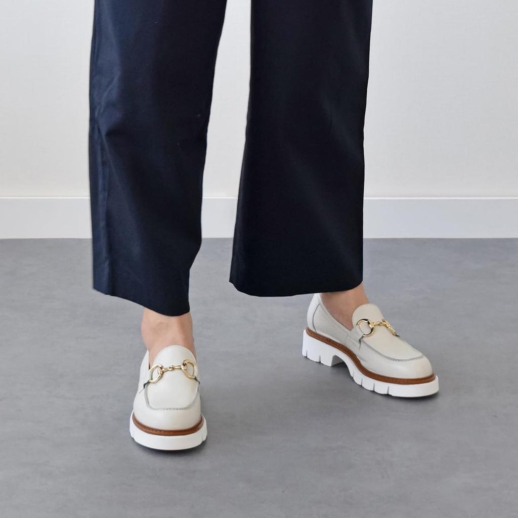 Loafer Tank Sole Bit Loafer W41604 Cm [Corso Romanove] Women's Off-white 24.0