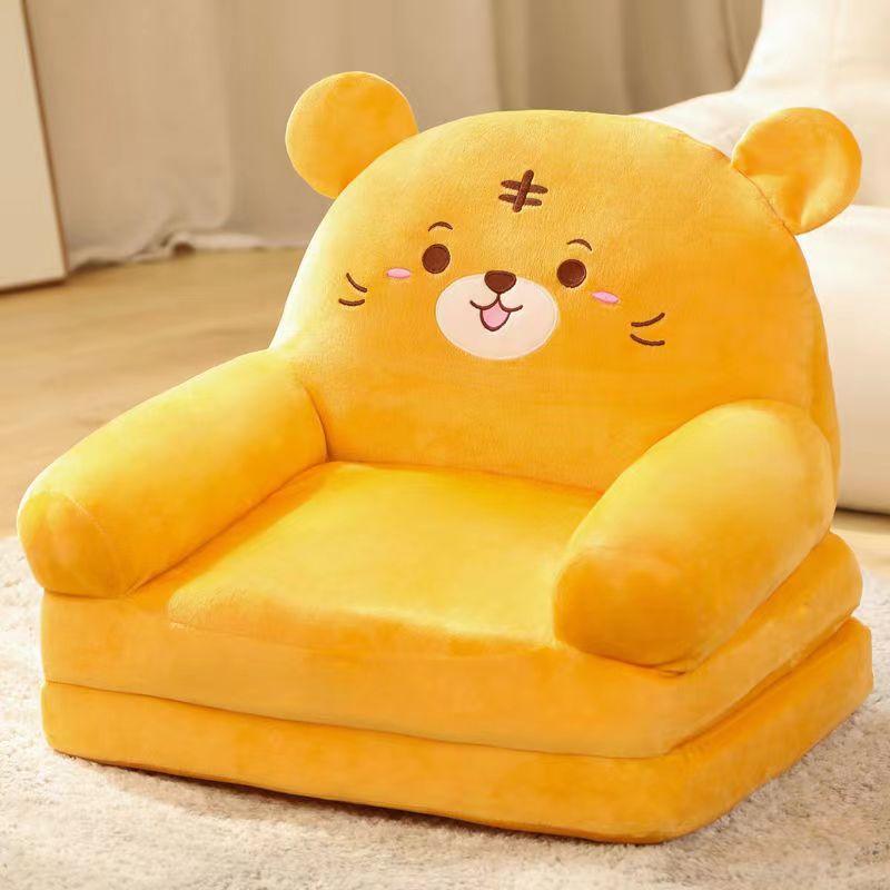2 Layer Folding Chair Cartoon Animal Baby Children Armchair Sofa Infant Learning Chair for 3-6 Months Soft Tatami Safe and Anti-drop