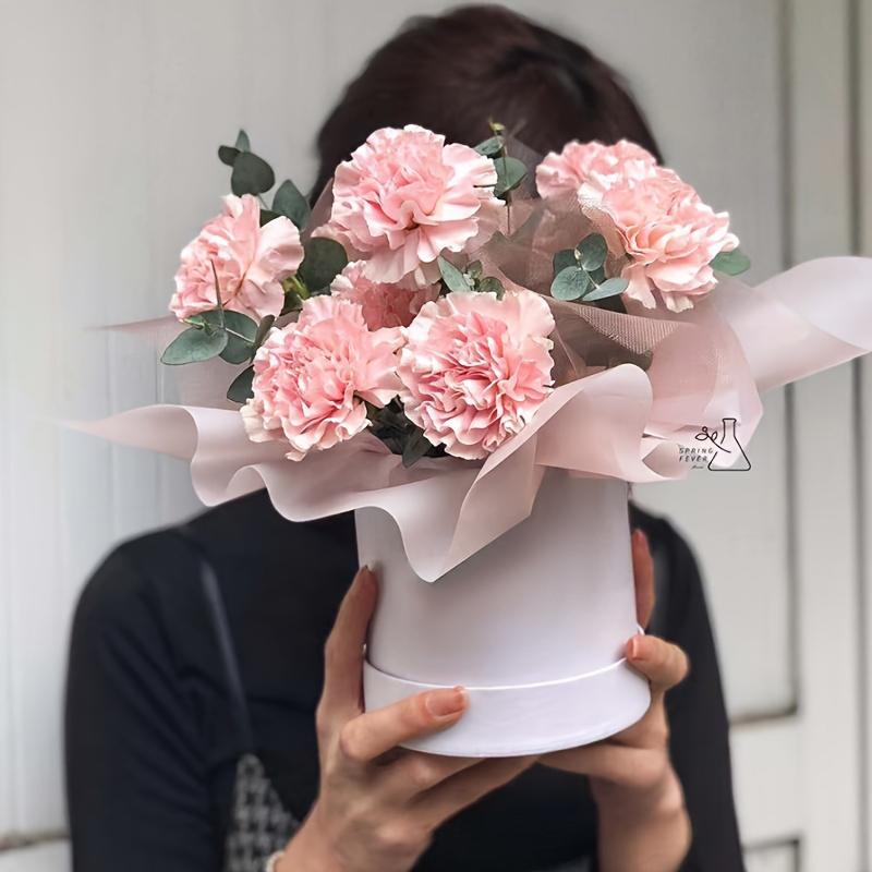 1PC Packaging Decoration Round Cardboard Gift Boxes Small Hug Bucket Flower Box Rose Flower