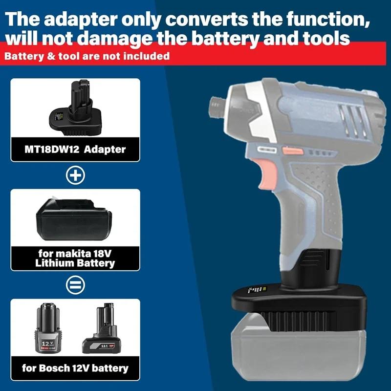 Адаптер-преобразователь аккумулятора Для аккумулятора Makita/ Bosch/ Dewalt/ Milwaukee/ 18V Li-Ion Преобразование для Bosch 12V Беспроводного электроинструмента