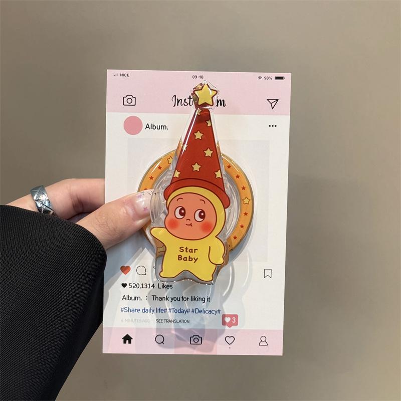 Забавный Милый Звездный Детский Магнитный Чехол для Телефона для iPhone 16 Pro 14 15 Pro Max Чехол с Подставкой Ударопрочные Защитные Чехлы с Мультяшным Рисунком