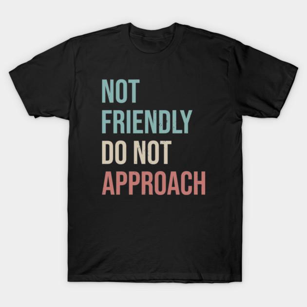 Asian Size Men Black Print T-shirt Not Friendly Do Not Approach - Sarcastic Introvert Warning No-Cut Print Cotton Tshirt