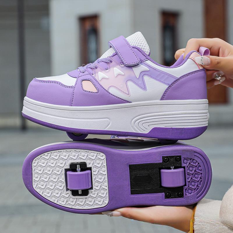 Детская обувь Runaway Shoes Весна и осень Новые маленькие белые туфли для девочек Средняя помощь Повседневная обувь для мальчиков с колесами Обувь с роликами