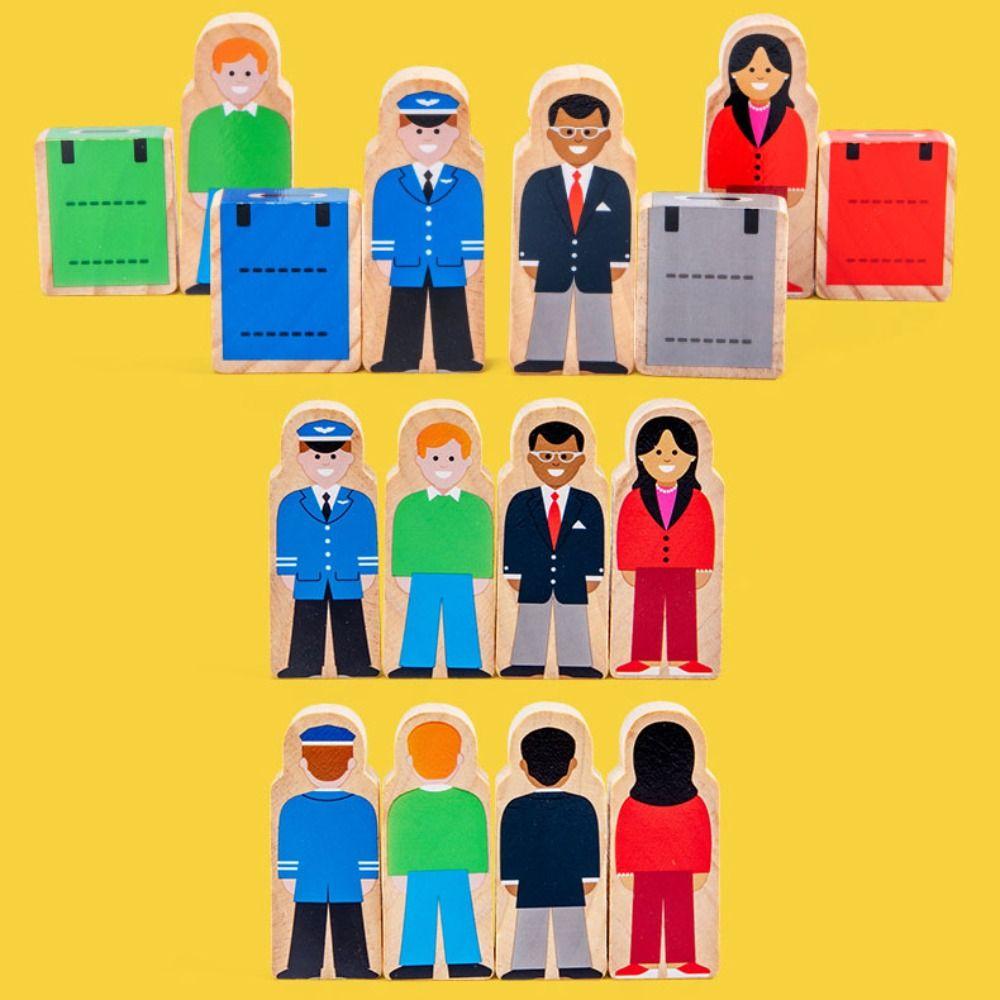 Прицеп Деревянный Пассажирский Самолет Набор Моделирование Деревянные Транспортные Игрушки Детские Игрушки