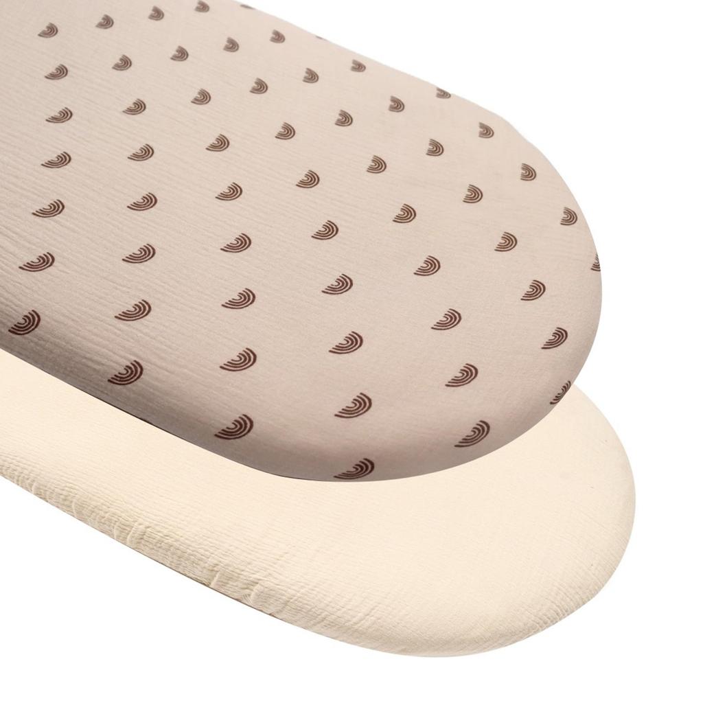 Pack of 2pcs Baby Fitted Bassinet Sheet Newborns Changing Pad Cover Comfortable Fitted Sheets Cotton Mattress Cover