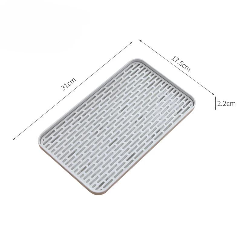 Двухслойные подносы для чая, многоцелевые подносы для дома и гостиной, прямоугольные подносы для фруктов, органайзеры для кухонных принадлежностей, пластиковые поддоны для слива