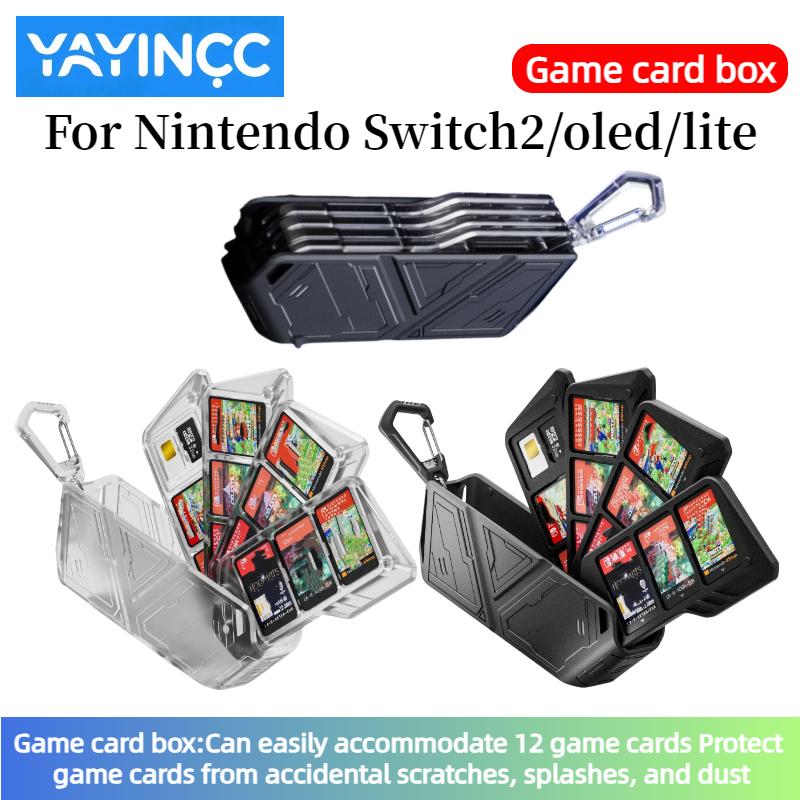 YAYINCC For Nintendo Switch2/oled/lite Game Cards Case Hard Shell Can contain 12 game cards with 4 Layer Rotatable Holder