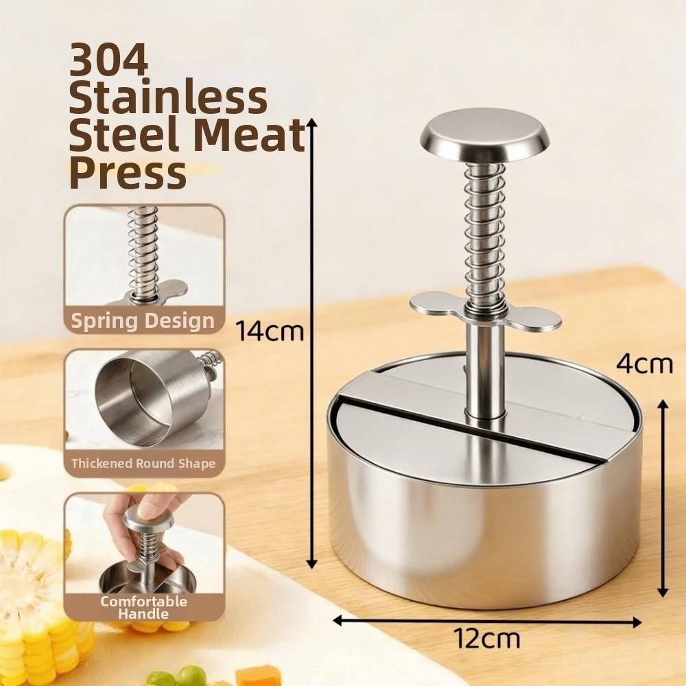 Durable Stainless Steel Burger Press Round Non Stick Hamburger Patty Maker 8/10/12 cm Kitchen Tool Patty Making Mold Kitchen Use 4