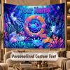 Underwater Fish (28) Theme Personalized Tapestry Custom Name Text Wall Hanging Tapestry Home Background Decoration