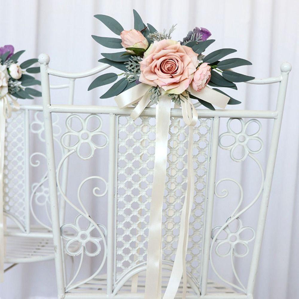 Лента Свадебный Автомобиль Цветочный Романтический Свадебный Бант Украшение Цветок Церемония Вечеринка Декор