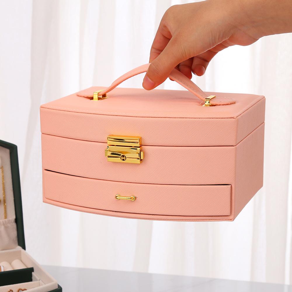 Handheld Luxury Jewelry Box, Multi-layer Drawer Storage Box, Used for Classifying and Storing Rings, Earrings, Necklaces