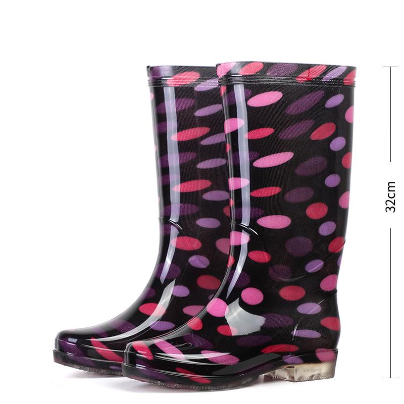 Модные резиновые сапоги с цветочным принтом, дизайнерские женские резиновые сапоги класса люкс, водонепроницаемые рабочие нескользящие садовые галоши для женщин, ПВХ сапоги для охоты