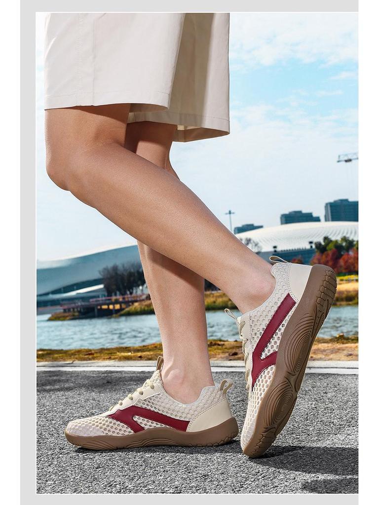 Мужские сетчатые кроссовки для бега с широким носком - Весна/Лето 2026, Дышащие, Мягкая подошва, Большой размер, Стиль босоногой