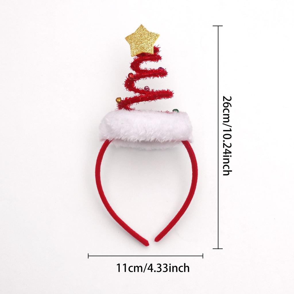 Hair Hoop Festive Plush Hair Headband Fabric Hair Headband Cute Christmas Tree Headband For Party Decoration Holiday Photo Prop