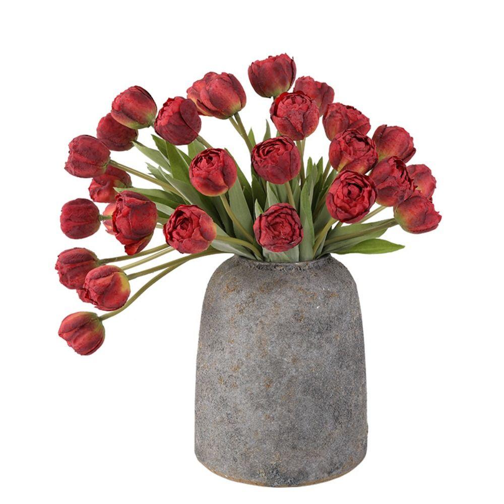 Realistic Artificial Tulip Branches Real Touch Fake Flowers Silk Tulip Flower Outdoor Garden Decor