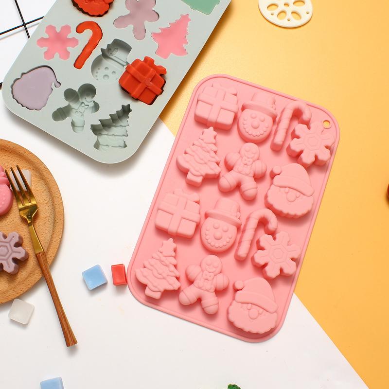 1 шт. Рождественская елка Снежинка Шоколад Силиконовая форма Санта конфеты печенье выпечка набор для самостоятельного праздничного украшения торта