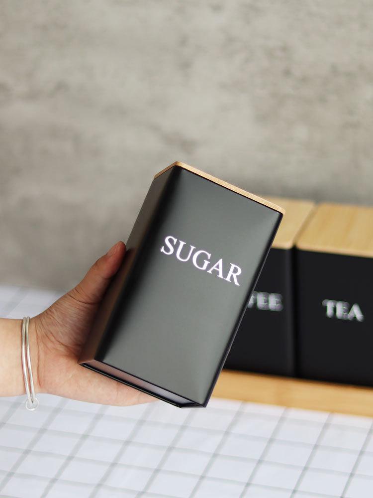 Минималистичная бамбуковая крышка, кованая железная банка для чая и стеклянная банка для хранения