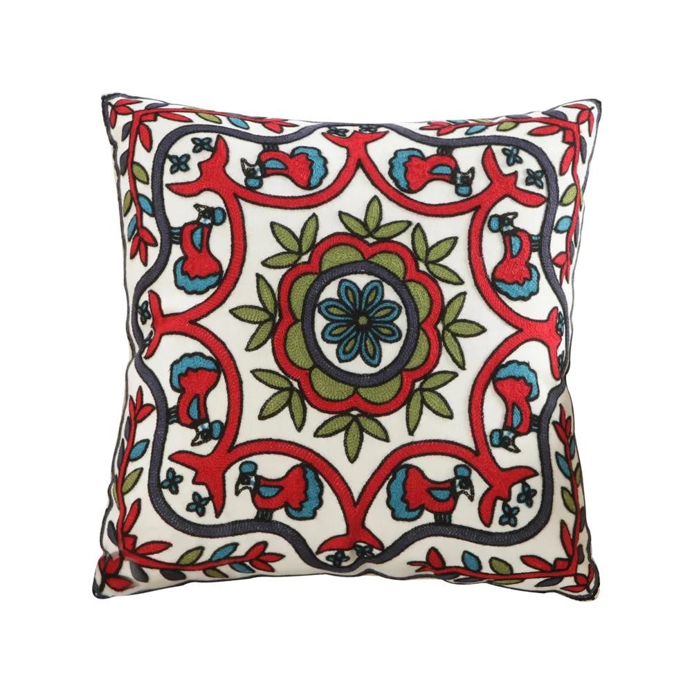 Наволочка для подушки из хлопка с вышивкой в этническом стиле, наволочка для подушки в машину, большая наволочка для дивана 45x45 см, роскошная наволочка