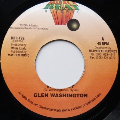 7-дюймовая пластинка GLEN WASHINGTON - Shut It Off HBR192 Heavy Beat 2001 US Регги, Ска и Даб Б/У