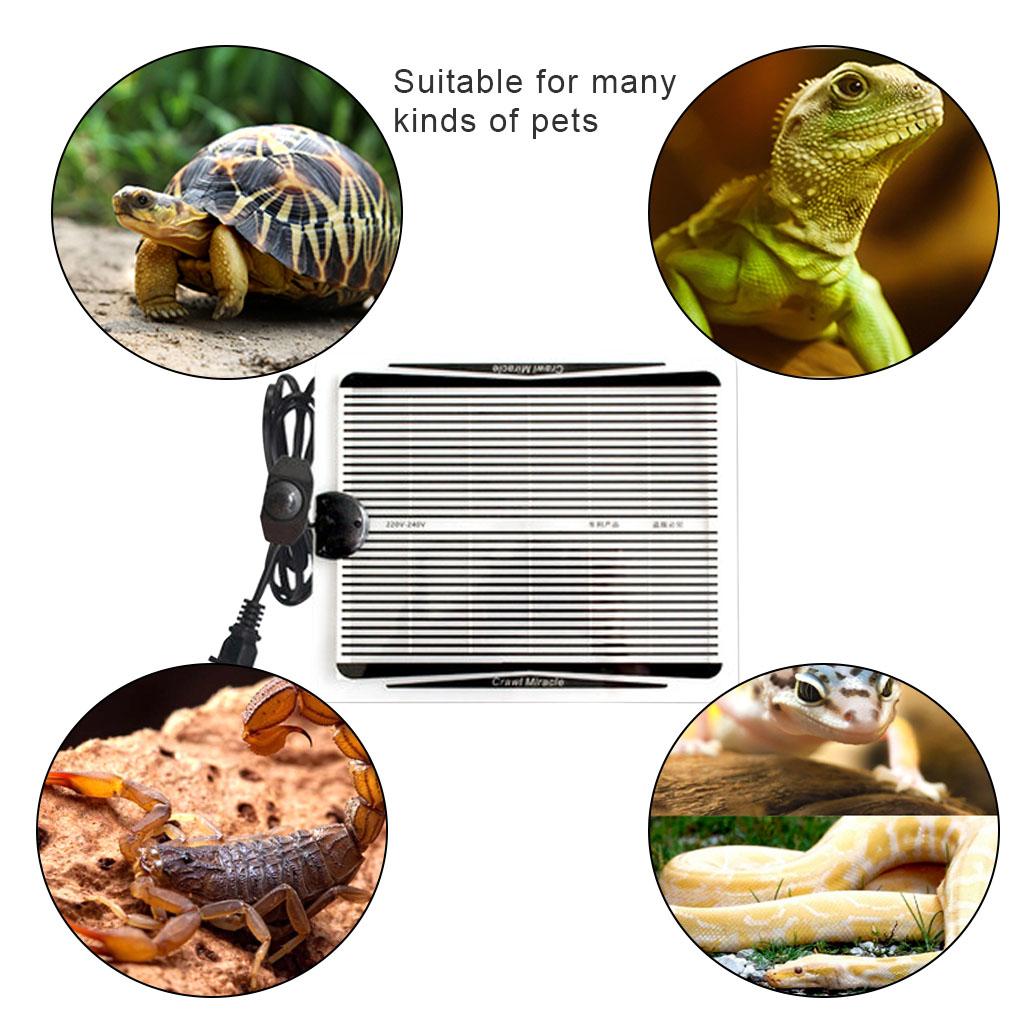 Коврик для рептилий с регулируемой температурой, террариум для ползающих, безопасная греющая подстилка, коврик-обогреватель 5 Вт