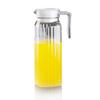 2Pcs Fridge Glass Water Jug with Lid Food Grade Spill-Free Spout Design Transparent Coffee Milk Juice Pitcher Jug