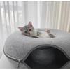 Round Tunnel Cat Bed Comfortable Donut House - light gray