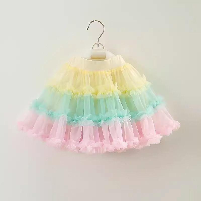 Юбка средней длины для девочек, летний новый стиль, юбка-пачка для девочек, детская юбка из пышной пряжи, короткая юбка принцессы для малышки