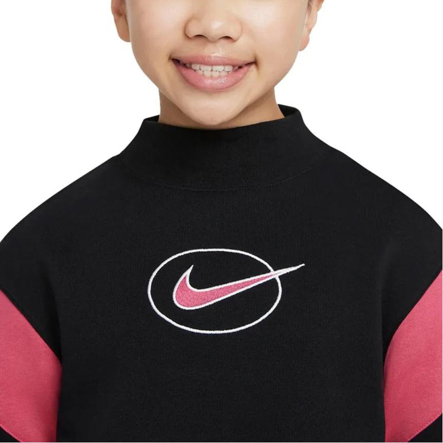 Nike Флисовый свитер с вышитым логотипом и цветными блоками, детские толстовки DM8419-010