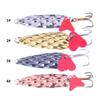 Fishing Spoons Lures Bass Baits Jigging Bait Tackle with Treble Hooks Hard Metal Spoon Fishing Lure 4 Colors