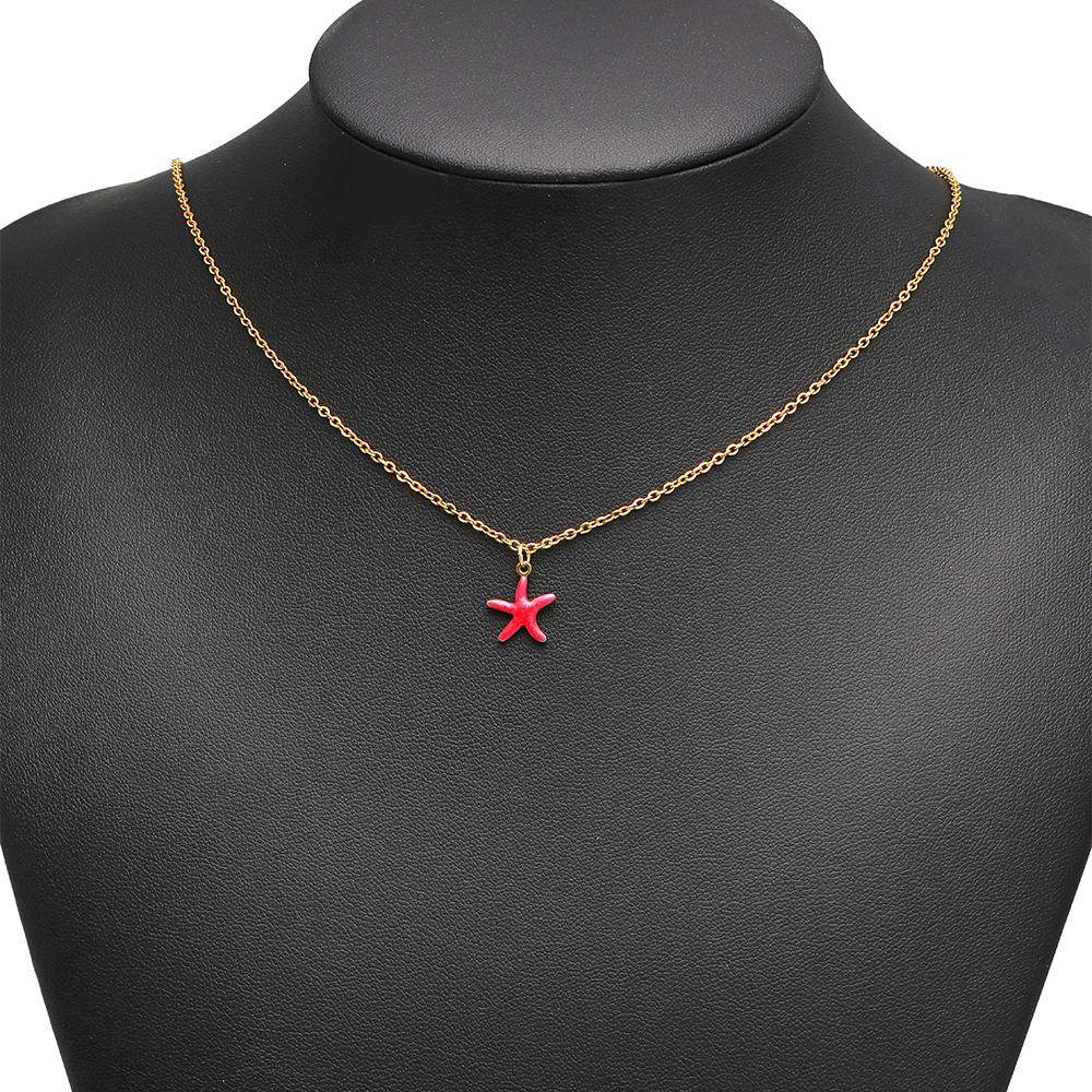20pcs Stainless Steel Enamel Starfish Girls Bracelet Decoration Kids Summer Cute Necklace Charms DIY Jewelry Making Supplies