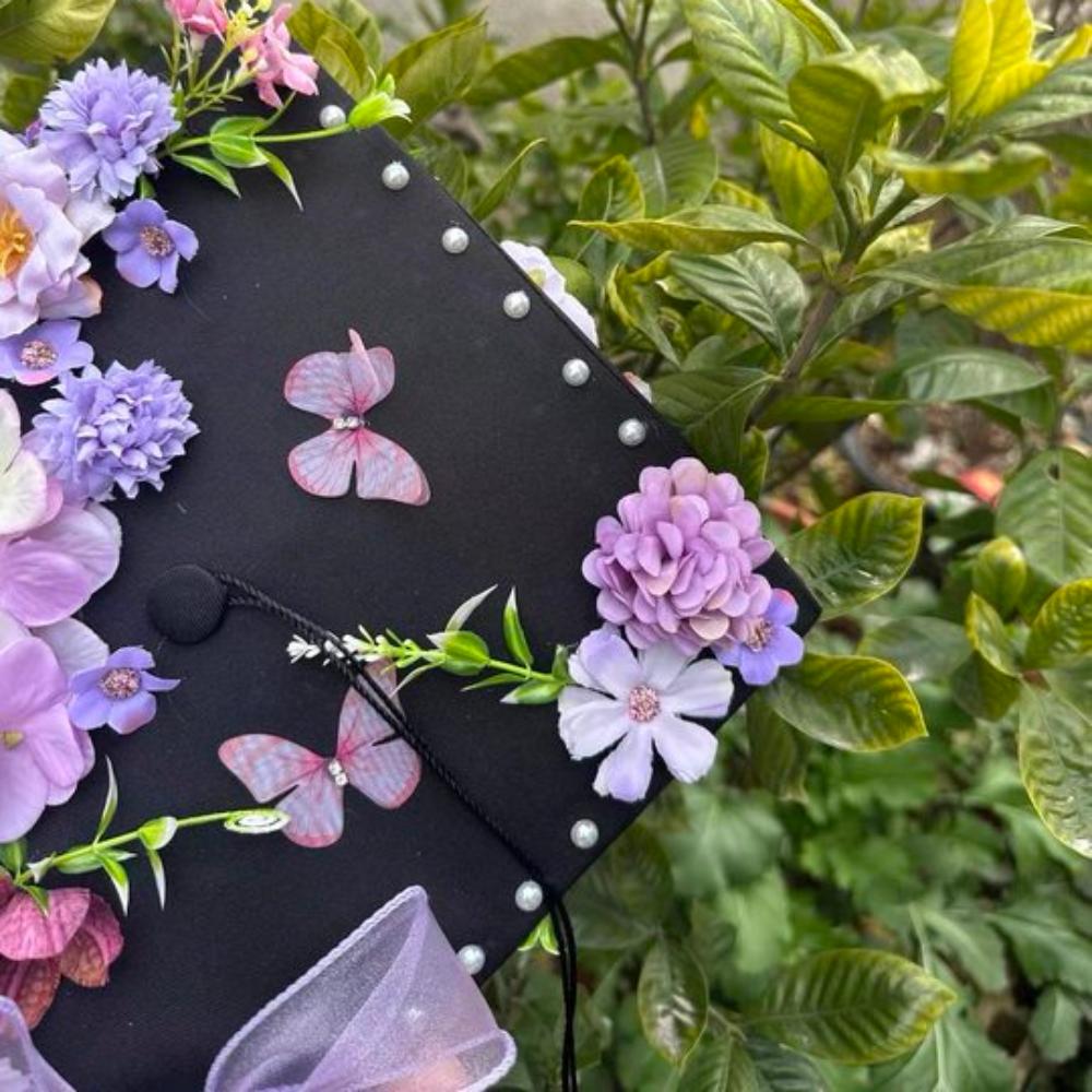 Bachelor DIY Flowers Graduation Cap Doctor Trencher Cap Material Package Student Supplies