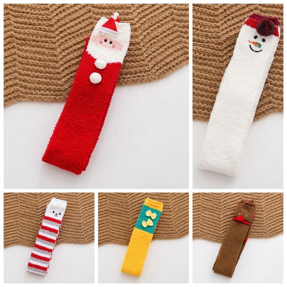 Santa Claus Christmas Stockings Elk Long Tube Socks Fashion Design Cartoon Hosiery  Women