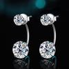 Серьги из стерлингового серебра S925 с платиновым покрытием и муассанитом, с закрепкой на четыре крапана, универсальные и модные для прямых трансляций в Douyin и Kuaishou.
