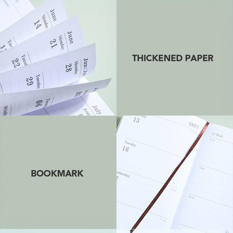 2027 Portable A6 Daily Planner 365 Day Time Schedule Management Calendar Diary Notebook for Office Travel Use