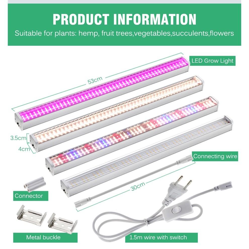100-277V Household Full Spectrum Plant Light Tube Waterproof Indoor Plants Flower Seedling Growth Light LED Grow Light